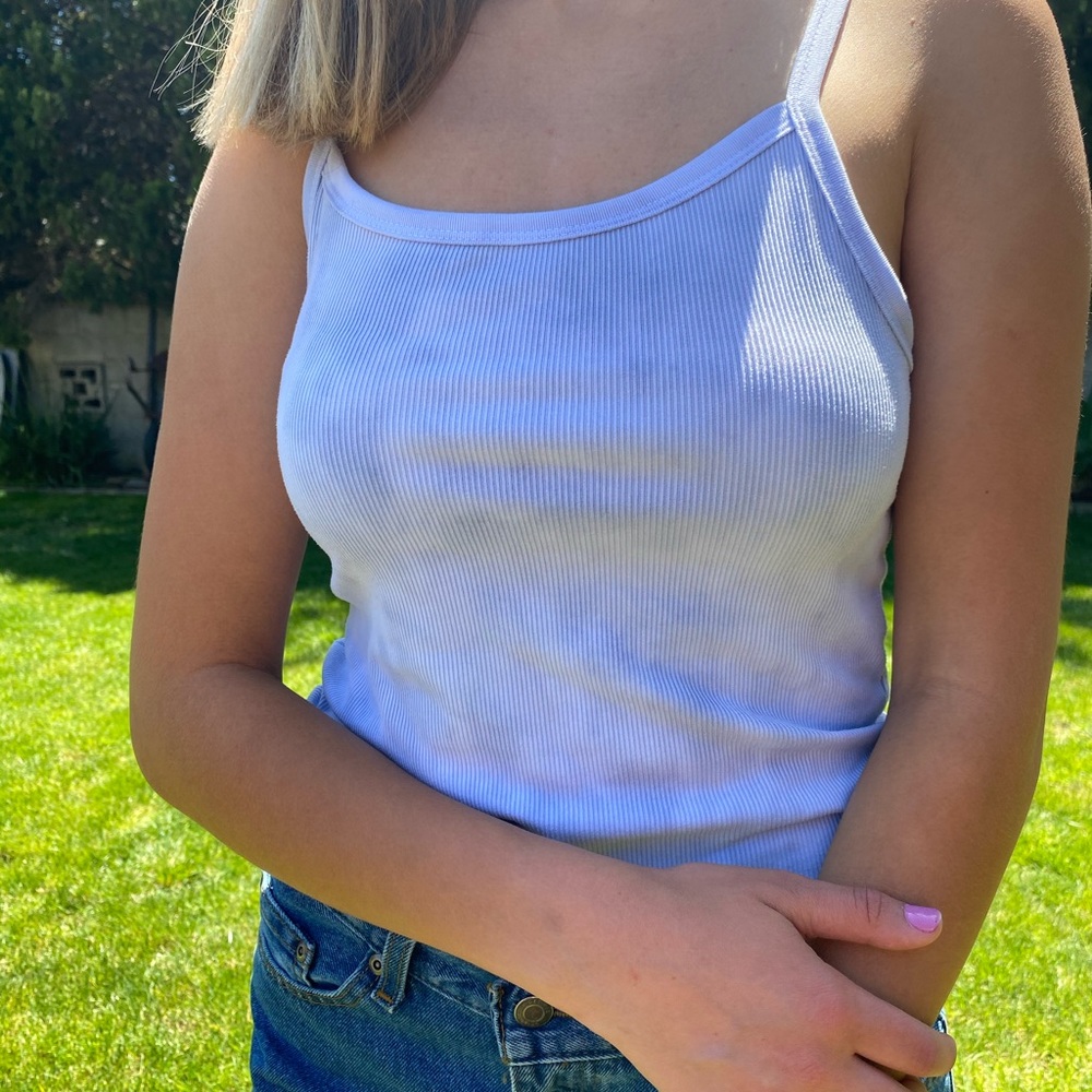 Blue Tie Dye Cropped Tank Top